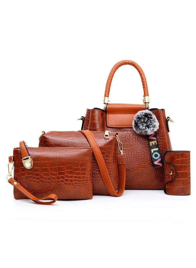 KUYING New Crocodile Print Four Piece Set Shoulder Bag  - Image 1