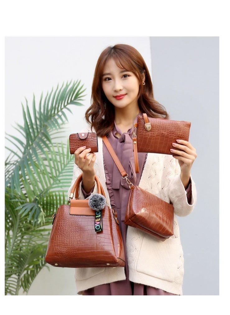 KUYING New Crocodile Print Four Piece Set Shoulder Bag  - Image 2