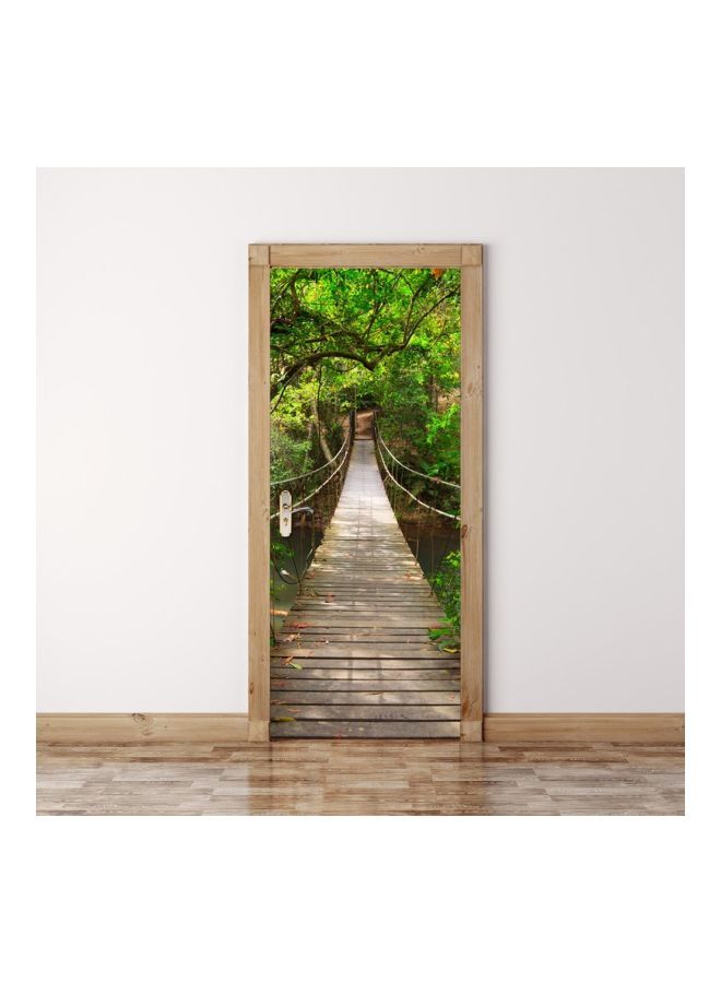 نيبمينينت ملصق باب للتزيين ثلاثي الأبعاد أخضر/ بني/ بيج 60x180سم - Image 2