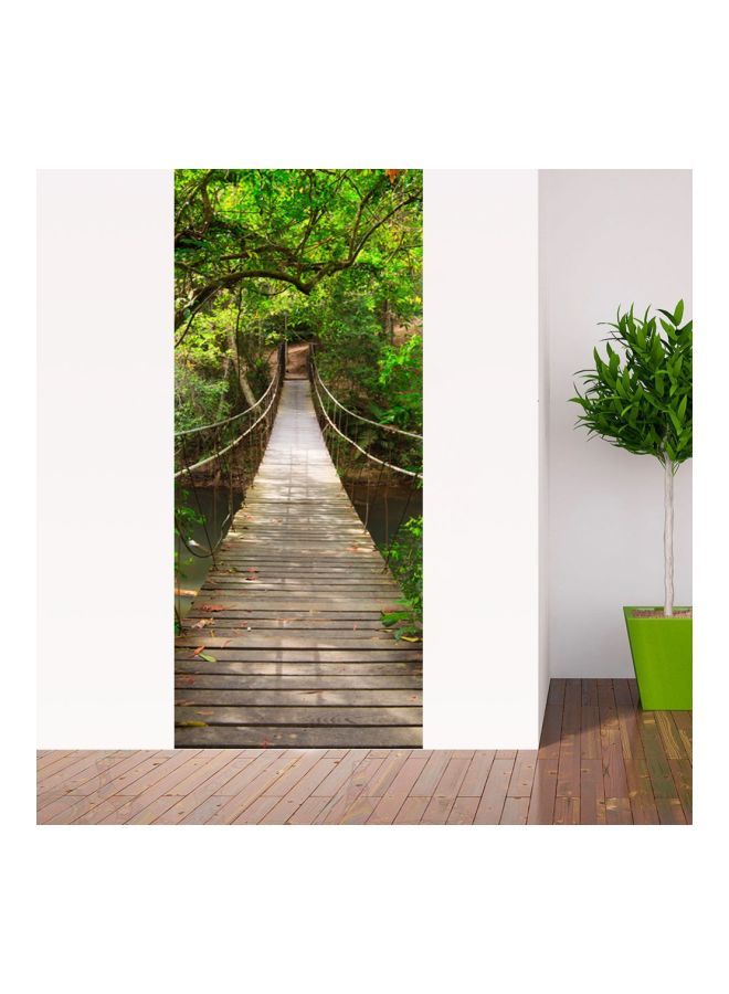 نيبمينينت ملصق باب للتزيين ثلاثي الأبعاد أخضر/ بني/ بيج 60x180سم - Image 3