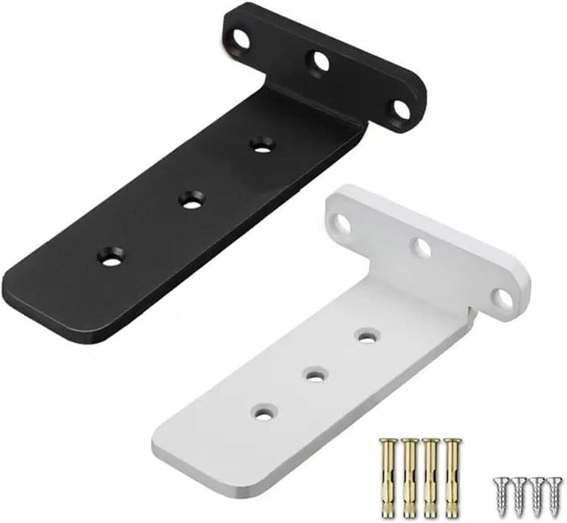 Black Heavy Duty Wall Mounted Shelf Brackets 2 Pack Right Angle Steel Support For Bookshelves TV Cabinets - Image 4