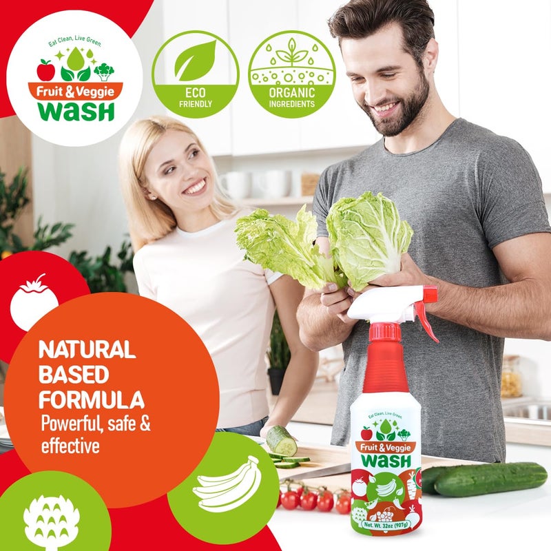 dr robaina Dr. Robaina Fruit & Veggie Wash â Produce Cleaner Spray 32 fl oz | Removes Waxes & Harmful Residue | No Aftertaste | Baby-Safe Plant-Based Formula | Made in USA - Image 5