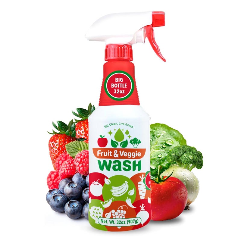 dr robaina Dr. Robaina Fruit & Veggie Wash â Produce Cleaner Spray 32 fl oz | Removes Waxes & Harmful Residue | No Aftertaste | Baby-Safe Plant-Based Formula | Made in USA - Image 1