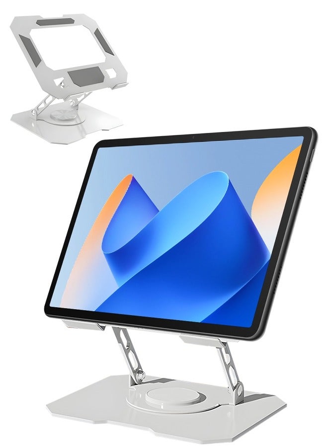 Generic Foldable Tablet Stand Holder 720° Rotating Laptop Stand Aluminium Computer Shelves Height Adjustment Breathable Heat Cooling Dissipation Portable Non-Slip For Laptops, Books, Tablets/25.2X23.2CM  - Image 1