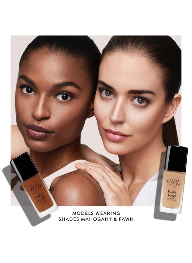LAURA GELLER NEW YORK - Filter First Luminous Liquid Makeup Foundation, Lightweight, Medium to Full Coverage, Non-Settling Formula, Chestnut, 1 Fl Oz - Image 1