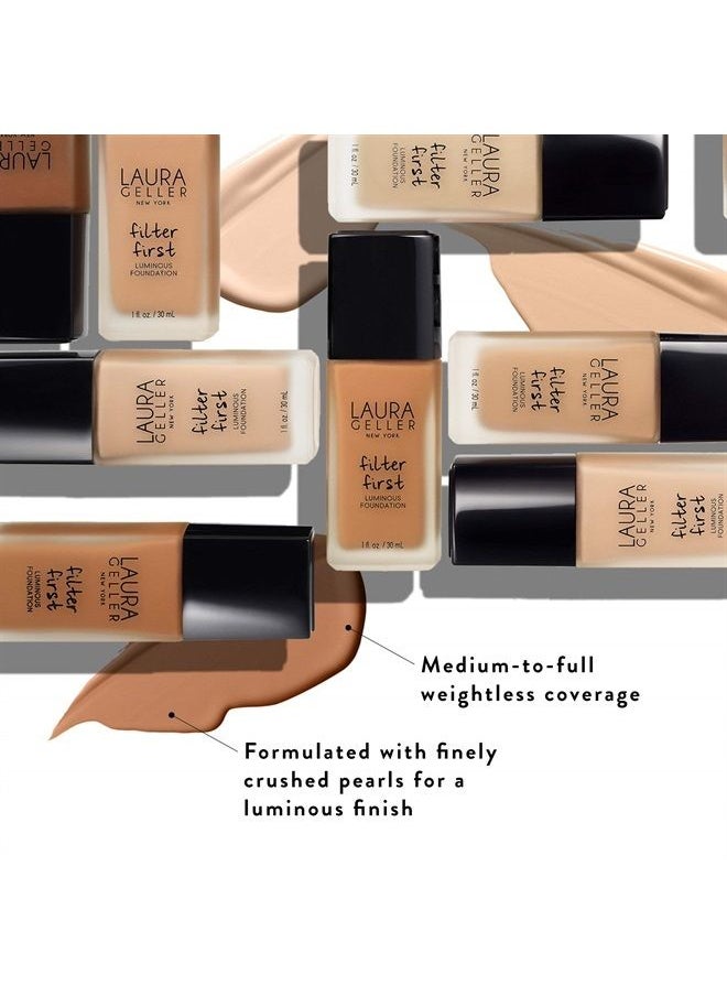 LAURA GELLER NEW YORK - Filter First Luminous Liquid Makeup Foundation, Lightweight, Medium to Full Coverage, Non-Settling Formula, Chestnut, 1 Fl Oz - Image 1