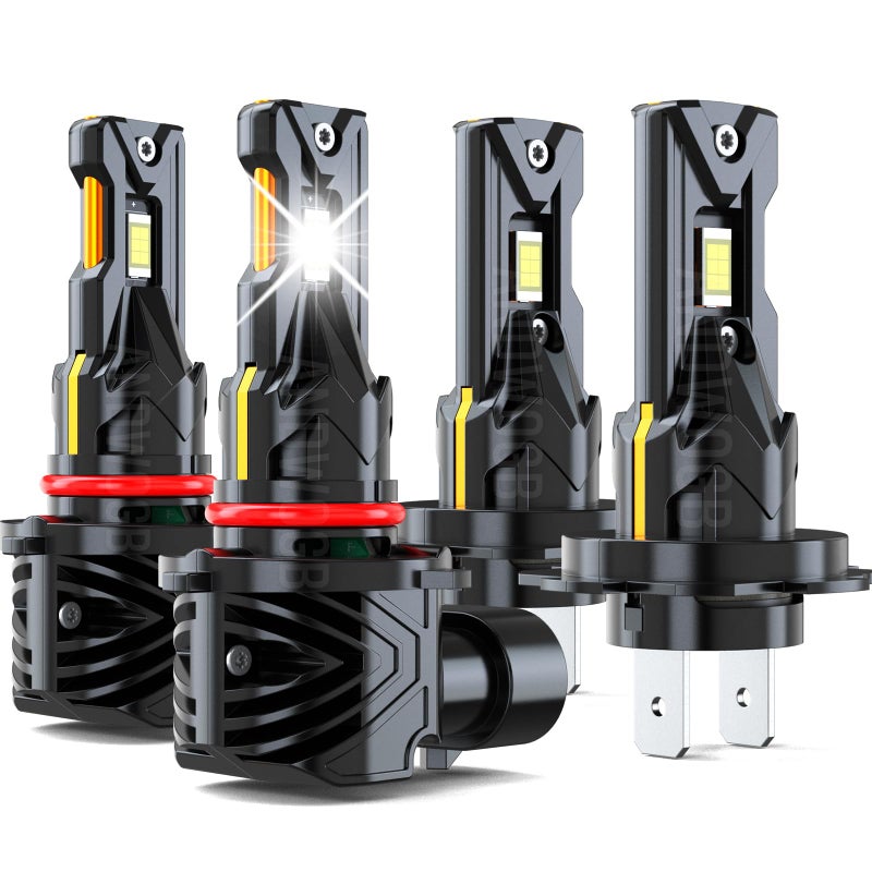 ANDWOGB Lights Compatible for Mitsubishi Outlander Light Bulbs High Low Beam for Off Road, Years: 2014 2015 2016 2017 2018 2019 2020 2021 2022, Pack of 4 - Image 1