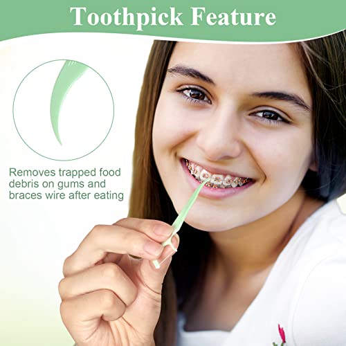 Lakeyface 300 Count Orthodontic Flossers for Braces with Floss Dispenser, Brace Flossers for Kids Teeth & Adults, Dental Floss for Braces, Dental Floss Picks, 50 Count Bag (Pack of 6) - Image 4