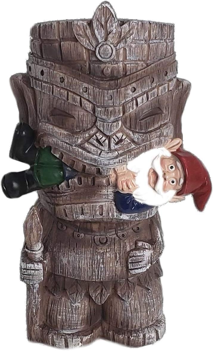 Funny Guy Mugs Garden Gnome Statue - Tiki and A Gnome - Indoor/Outdoor Garden Gnome Sculpture for Patio, Yard or Lawn - Image 1