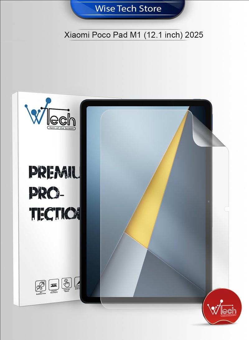 دبليو تيك واقي شاشة شفاف ومرن رقيق من فيلم هيدروجيل مات نقي بريميوم لجهاز شاومي بوكو باد M1 (12.1 بوصة) 2025 Wtech (TSHFMN) - Image 1