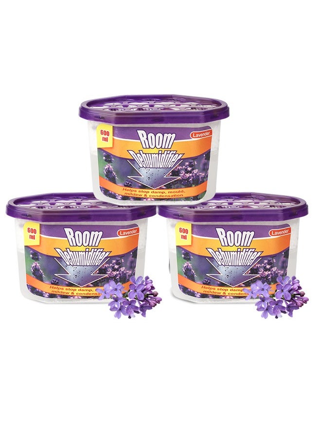 HomarKet 3-Pcs Moisture Absorbers 600ml Dehumidifiers to Control Excess Moisture for Basements Closets Bathrooms Laundry Rooms Kitchen and Study Moisture Absorbers Odor Eliminator Lavender fragrance  - Image 1