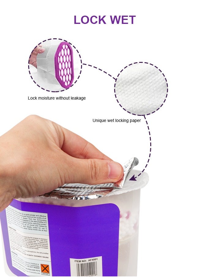 HomarKet 3-Pcs Moisture Absorbers 600ml Dehumidifiers to Control Excess Moisture for Basements Closets Bathrooms Laundry Rooms Kitchen and Study Moisture Absorbers Odor Eliminator Lavender fragrance  - Image 5