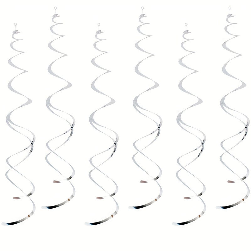 Set Of 12 Silvery Swirl Party Decorations Shiny Birthday Ceiling Decorations For Wedding Anniversaries Graduations Christmas Halloween Interior - Image 1