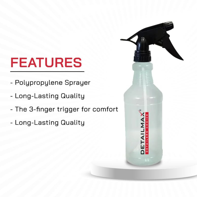 DETAILMAX Spray Bottle 700ml Chemical Resistant Heavy Duty Empty Container Bottles Polypropylene sprayer Long Lasting Quality Mist and Jet Spray for Multipurpose use Car Detailing Gardening 2 - Image 3