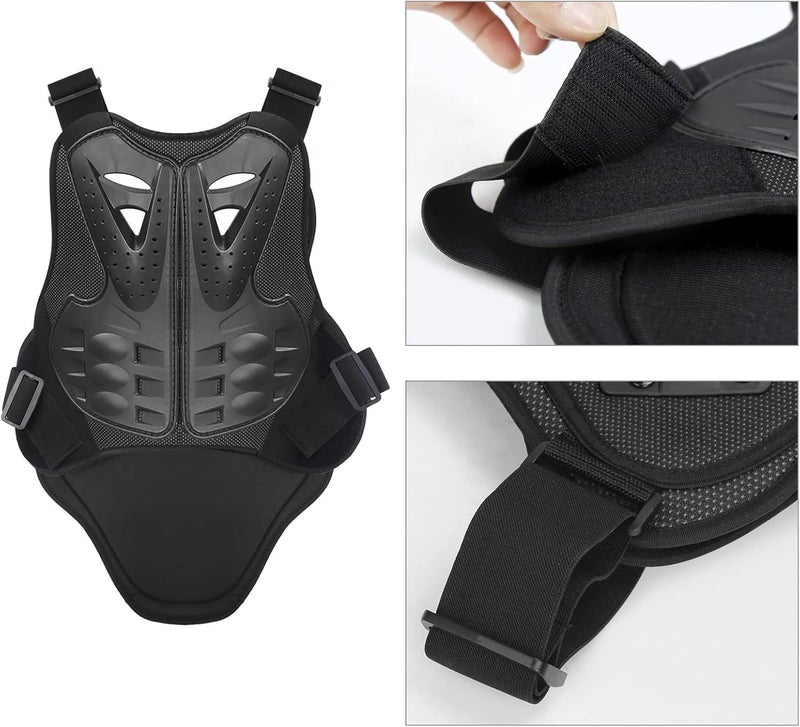 PELLOR Cycling Skiing Riding Skateboarding Chest Back Spine Protector Vest - Anti-fall Gear Motorcycle Jacket (Black, XL) - Image 5