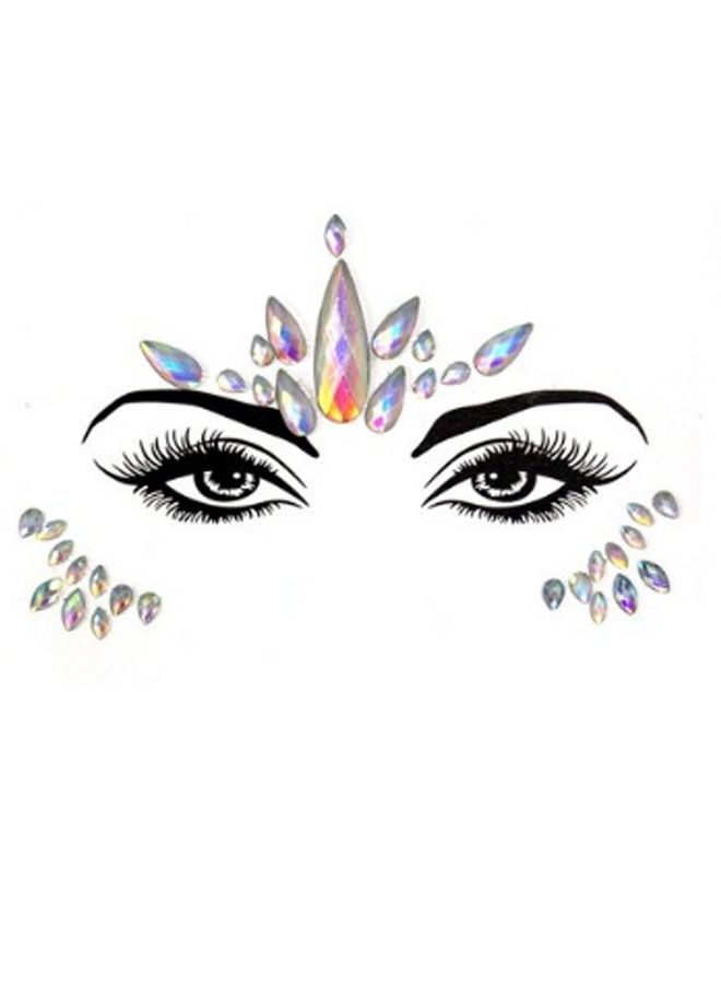 Luminous Mermaid Princess Face Gems Crystal Sticker - Image 1