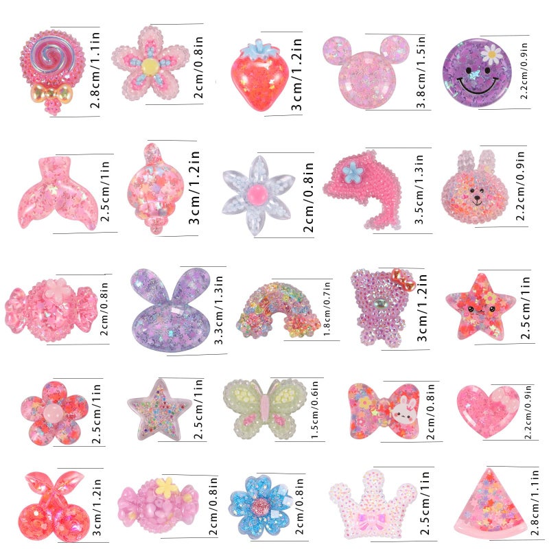 DALOO 1 Pack 25 PCS Bling Bling Shoe Charms For Women3D Anime Shoe Charms For Women Acrylic Charms For Shoe Flower Shoe Charms For Shoe Decoration Charms - Image 5