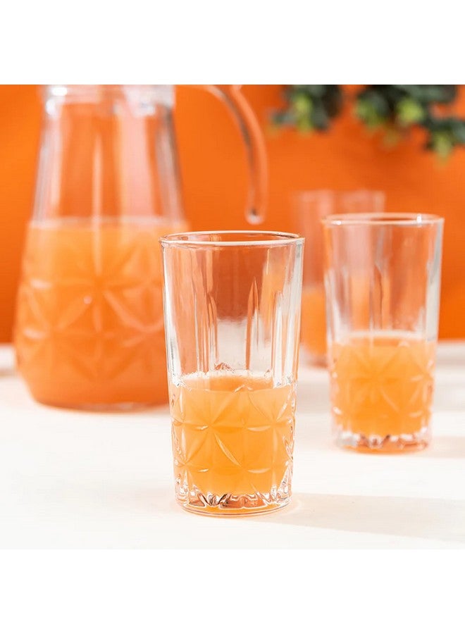 bellemax Italian Premium Water and Juice Glasses Set of 6 and Jug Set Combo,(6 Pieces Glasses 350ML and 1 Water Juice Jug 1.6 Liter), Transparent, Glass and Jug Set (Traditional) - Image 5