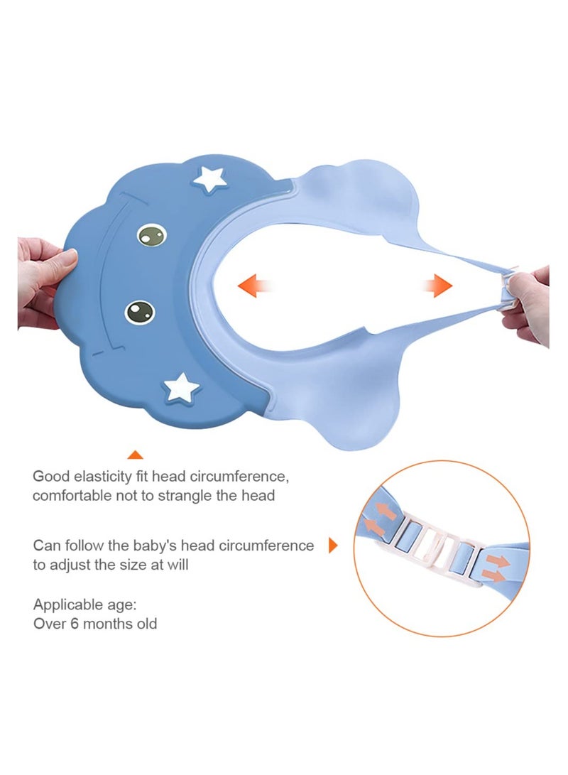 Adjustable Silicone Baby Shower Cap Set 2 Pack Soft Shampoo Shield Visor for Kids Over 6 Months Hair Washing Protector - Image 4