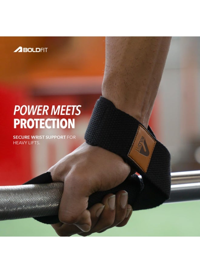 Boldfit Weight Lifting Straps 1 Pair – Black Wrist Support & Deadlift Grip Straps for Men & Women, Gym, Strength Training & Heavy Workouts - Image 4