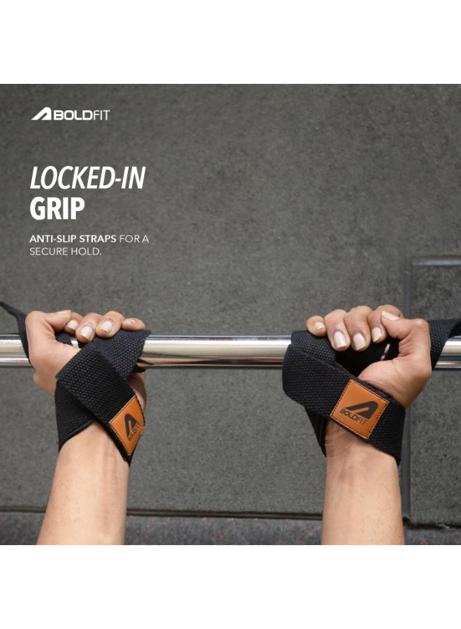 Boldfit Weight Lifting Straps 1 Pair – Black Wrist Support & Deadlift Grip Straps for Men & Women, Gym, Strength Training & Heavy Workouts - Image 5