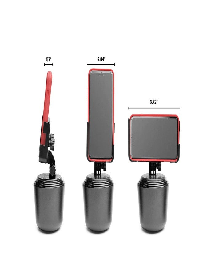 WeatherTech CupFone Two View - Adjustable, Universal Cup Holder Phone Mount Car & Truck Accessory - Best Design for iPhone & Smartphone Charging - Black Plastic Knobs - Image 2