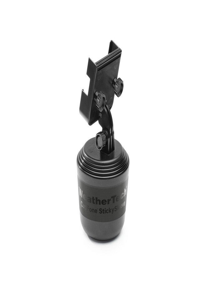 WeatherTech CupFone Two View - Adjustable, Universal Cup Holder Phone Mount Car & Truck Accessory - Best Design for iPhone & Smartphone Charging - Black Plastic Knobs - Image 1