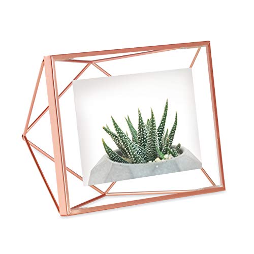 Umbra Prisma Picture Frame, 4x6 Metal Photo Display for Desk or Wall, 4" x 6", Copper - Image 1