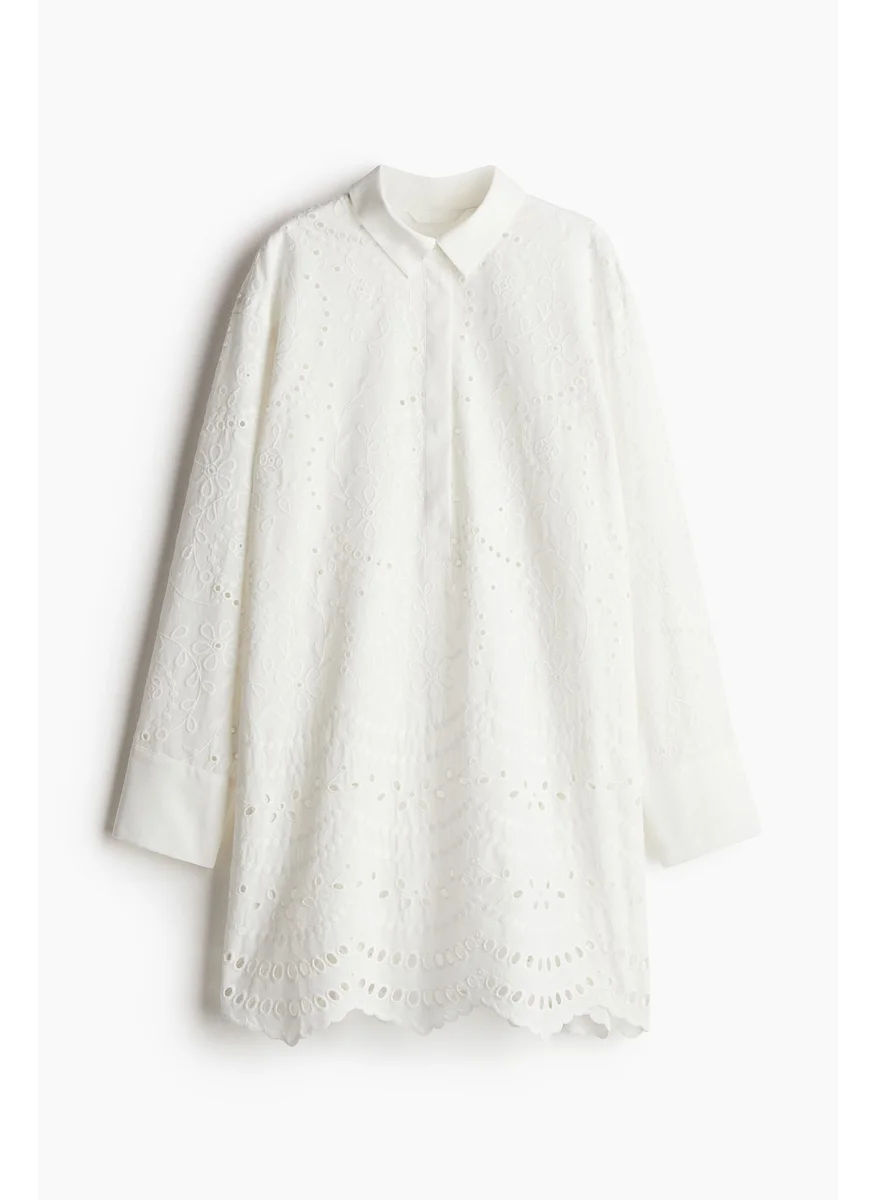 اتش اند ام Broderie Anglaise Shirt Dress