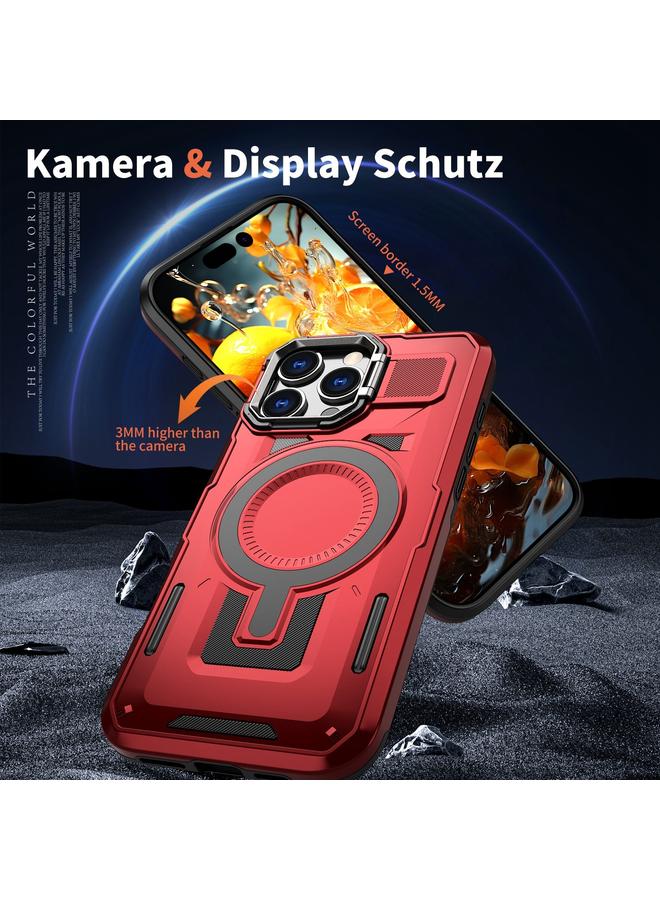 S-TOP Case For iPhone 14 Plus Shield Hollow Frame Holder MagSafe Phone Case - Image 2