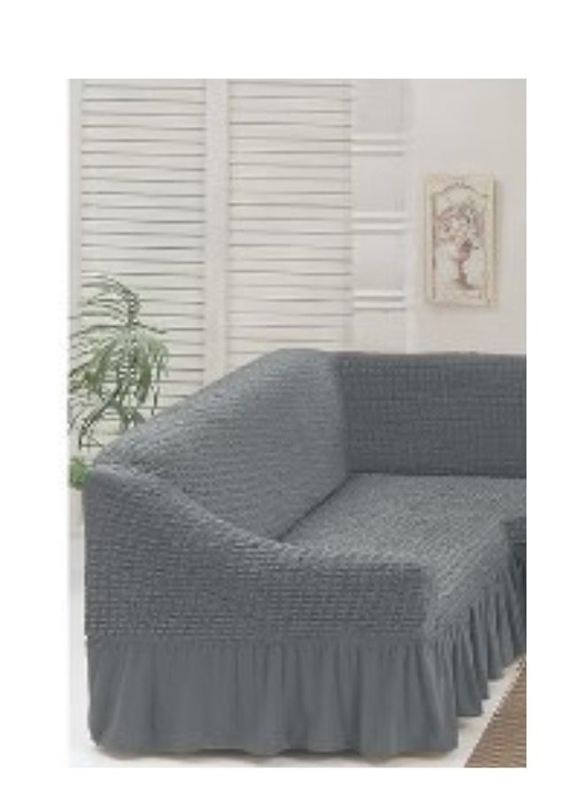 EVORY HOME 6 Seater L Shape Stretch Fabric Sofa Cover with Attractive Bubble Pattern Exquisite Details and Elastic Beautiful Design for Furniture Protection  - Image 3