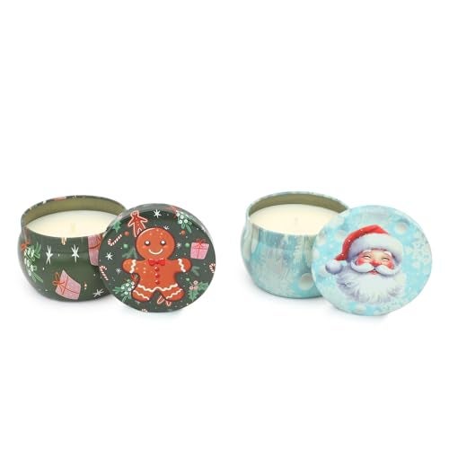 AURA DECOR AuraDecor Scented Christmas Tin Candle Gift Set – 4 Festive Fragrances, Long-Lasting Soy Wax Candles in Decorative Tins - Image 4