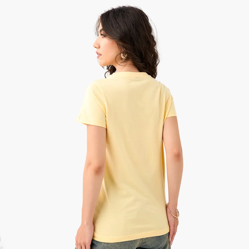SP Characters Mickey Mouse Print T-shirt with Crew Neck