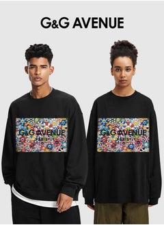 G&G AVENUE Spring and Autumn unisex round neck long sleeved loose sportswear casual style soft and comfortable long sleeved top black long sleeved hip-hop fashion sportswear  - Image 1