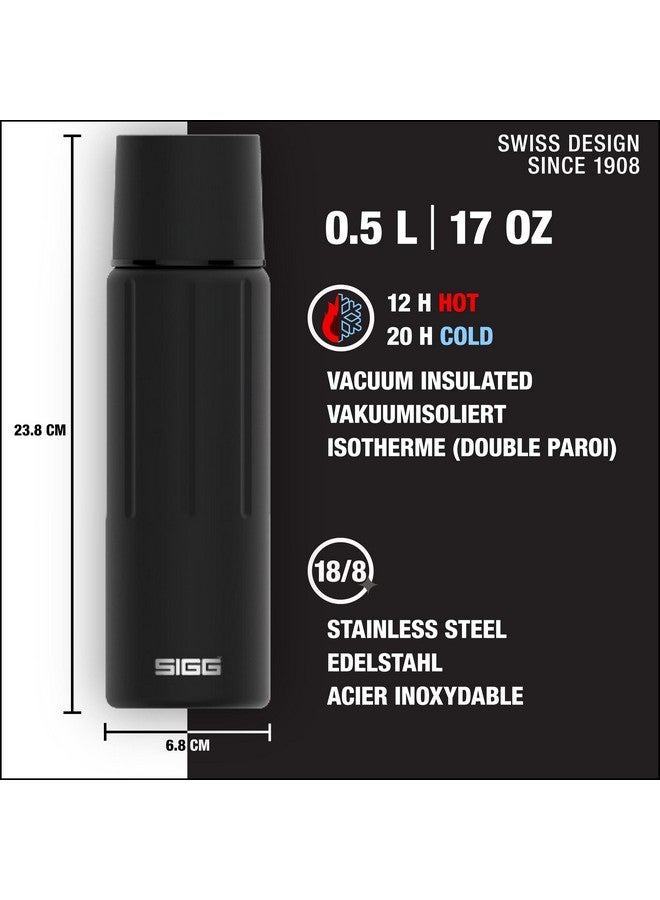 SIGG - Obsidian Insulated Water Bottle - Thermo Flask Gemstone with Cup - Leakproof - Lightweight. BPA Free - 18/8 Stainless Steel - 17 Oz - Image 2