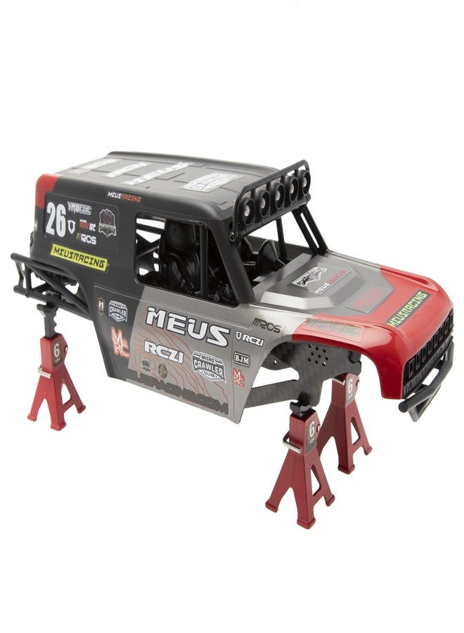 MEUS RACING هيكل سيارة MEUS RACING MB24 SCX24، مقاس 5.2 بوصة (132 مم)، مصنوع من مادة ABS وألياف الكربون والنايلون، مناسب لسيارات Axial SCX24 Bronco JLU B-17 C10 (أحمر) بمقياس 1/24. - Image 4