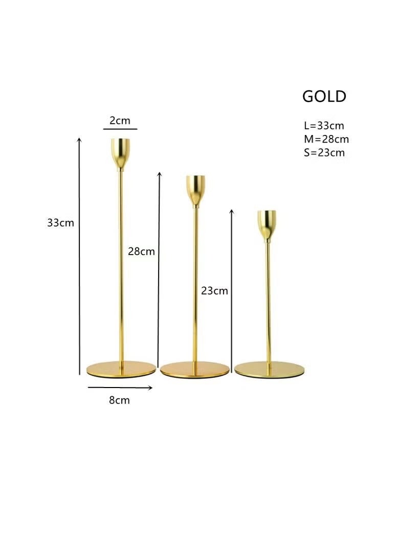 شي إن حامل شموع من المعدن الأوروبي مكون من 3 قطع - Image 4