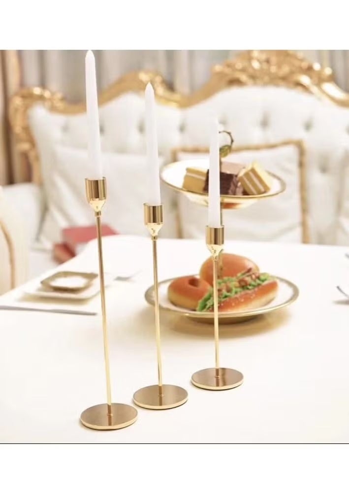 شي إن حامل شموع من المعدن الأوروبي مكون من 3 قطع - Image 3