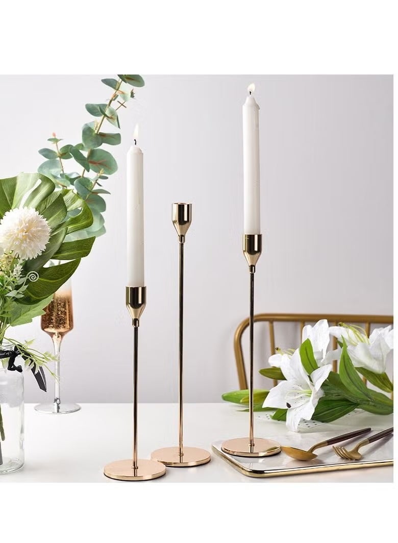 شي إن حامل شموع من المعدن الأوروبي مكون من 3 قطع - Image 2