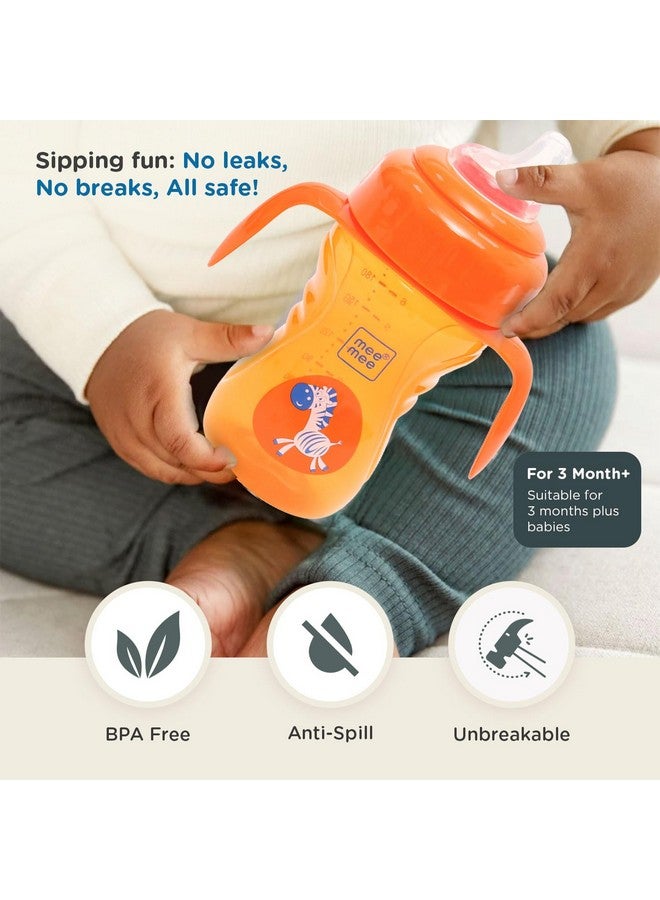 Mee Mee 2 in 1 Sipper Cup with Soft Silicone Spout & Straw for Baby | Sippy Cup for Toddlers | Twin Handle for Better Hold Grip and Drink | BPA Free, Non-Toxic with Anti Leak System | 210 ml (Orange) - Image 4