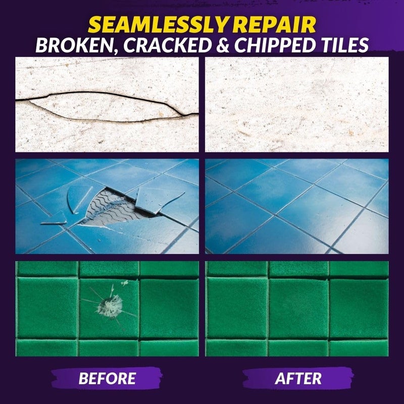 Coconix Tile & Stone Repair Kit | Fix Cracks, Chips, and Scratches on Bathtubs, Tile and Stone Floors, Walls, and Counters | Easy Application with Kneadable Putty - Image 4