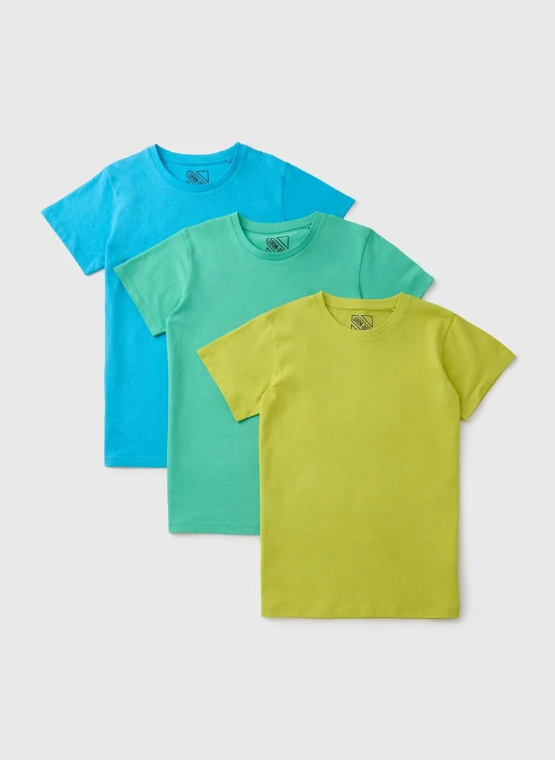 Matalan 3 Pack Boys Multicolour Core T-Shirts