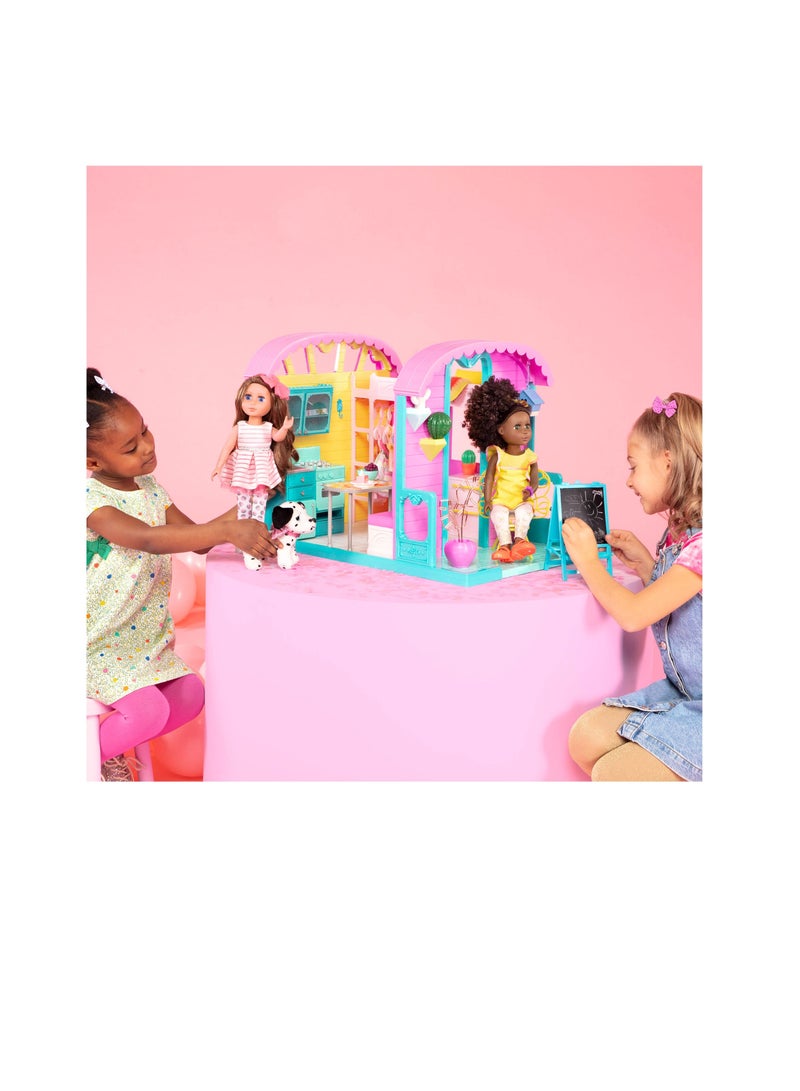 Glitter Girls Caravan Large Home Set Dollhouse and Furniture Playset Toys House - Image 4
