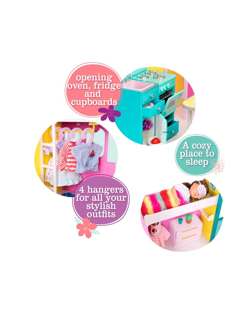 Glitter Girls Caravan Large Home Set Dollhouse and Furniture Playset Toys House - Image 3