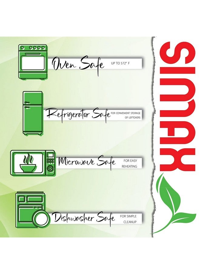 Simax Casserole Dish with Lid, Glass Casserole Dish, Holds 48 Oz (1.5 Quarts), Oven to Table Serving Dish, Microwave, Dishwasher, and Oven Safe Cookware - Image 4