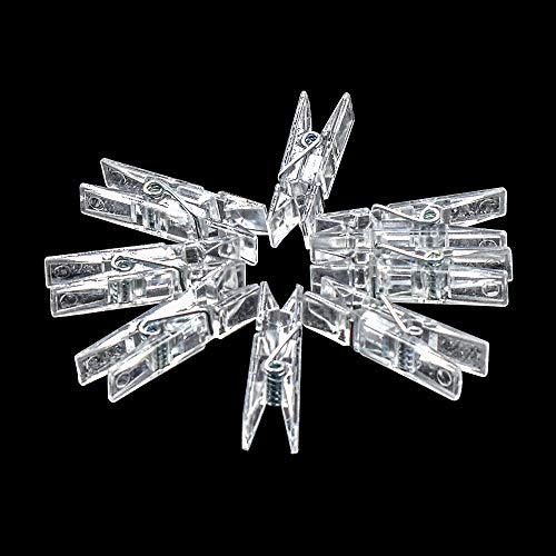 GALIREN 128 Pieces Mini Transparent Plastic Clear Clips, Binder, Photo Clips, Clothespins Clip - Image 4