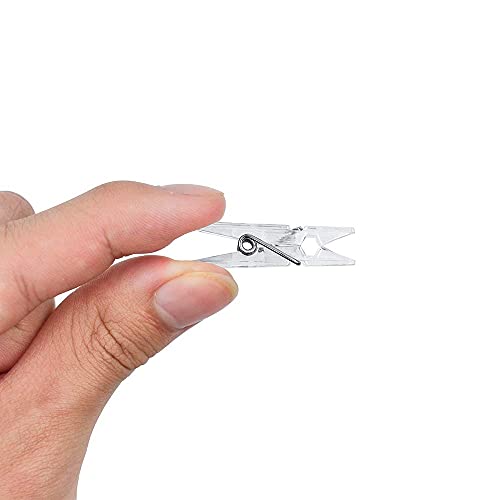 GALIREN 128 Pieces Mini Transparent Plastic Clear Clips, Binder, Photo Clips, Clothespins Clip - Image 5