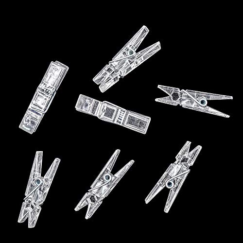 GALIREN 128 Pieces Mini Transparent Plastic Clear Clips, Binder, Photo Clips, Clothespins Clip - Image 3