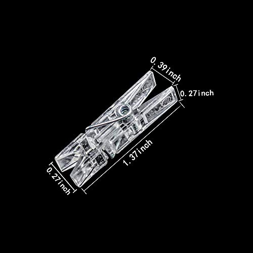 GALIREN 128 Pieces Mini Transparent Plastic Clear Clips, Binder, Photo Clips, Clothespins Clip - Image 2