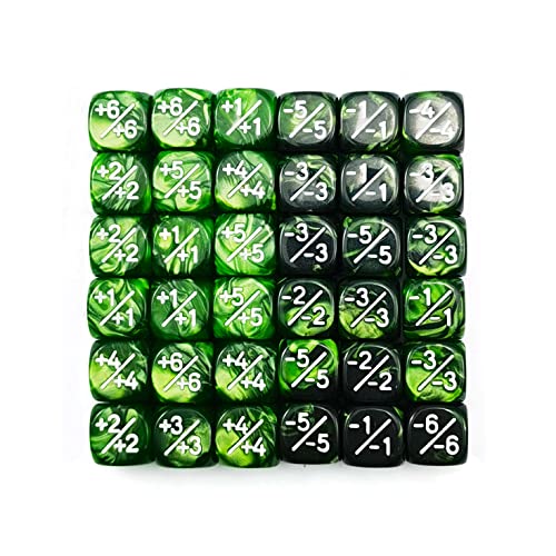 BESCON 36pcs 12mm Marble Green Gemini Green Dice Counters Set Small Token Dice Compatible with MTG CCG Card Games - Image 5